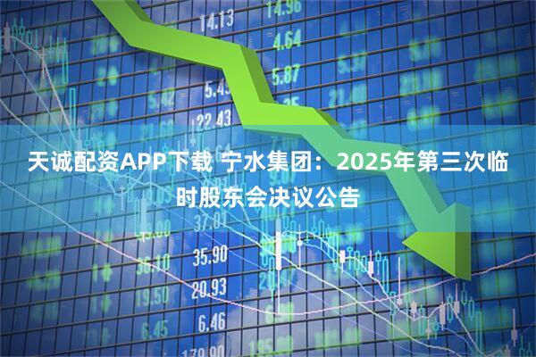 天诚配资APP下载 宁水集团：2025年第三次临时股东会决议公告